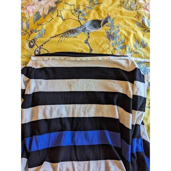 Gap striped black white and blue open cardigan sz m - Picture 4 of 5